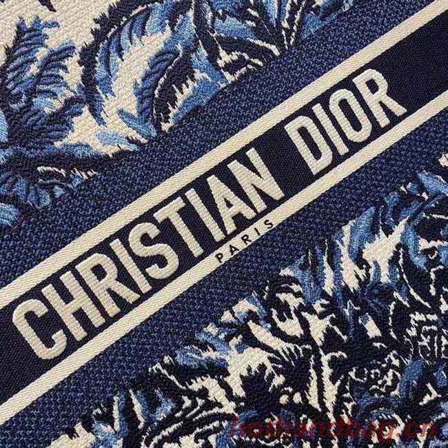 DIOR BOOK TOTE Blue Dior Palms Embroidery M1286