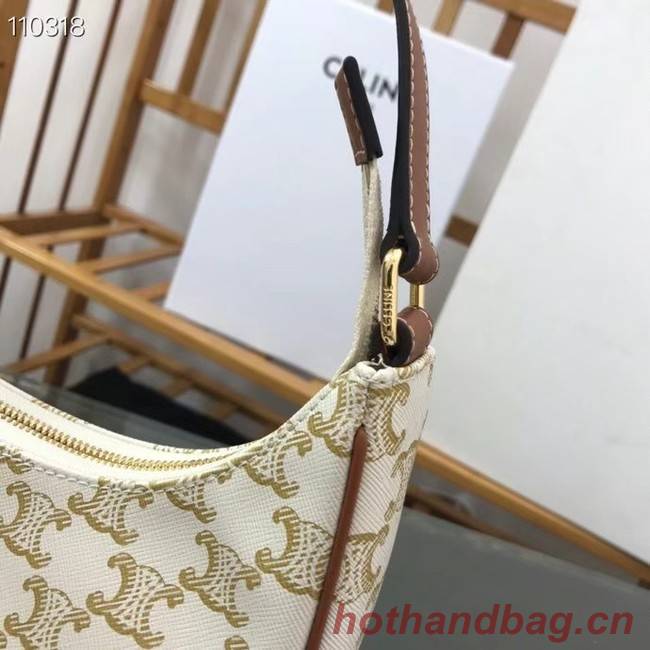 Celine AVA BAG IN TRIOMPHE CANVAS AND CALFSKIN 193952 WHITE 