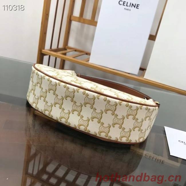 Celine AVA BAG IN TRIOMPHE CANVAS AND CALFSKIN 193952 WHITE 