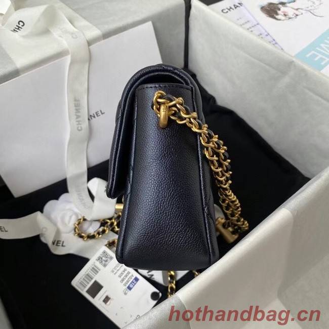 Chanel Flap Shoulder Bag Grained Calfskin AS2855 pearl black