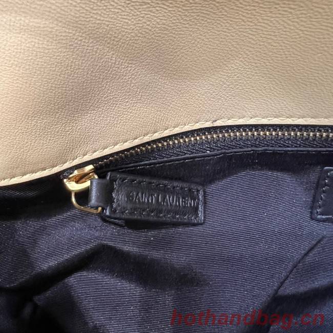 Yves Saint Laurent LOULOU PUFFER MEDIUM BAG IN QUILTED CRINKLED MATTE LEATHER Y577475 yellow