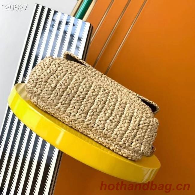 SAINT LAURENT NIKI SMALL CHAIN BAG IN RAFFIA 498892 IVORY