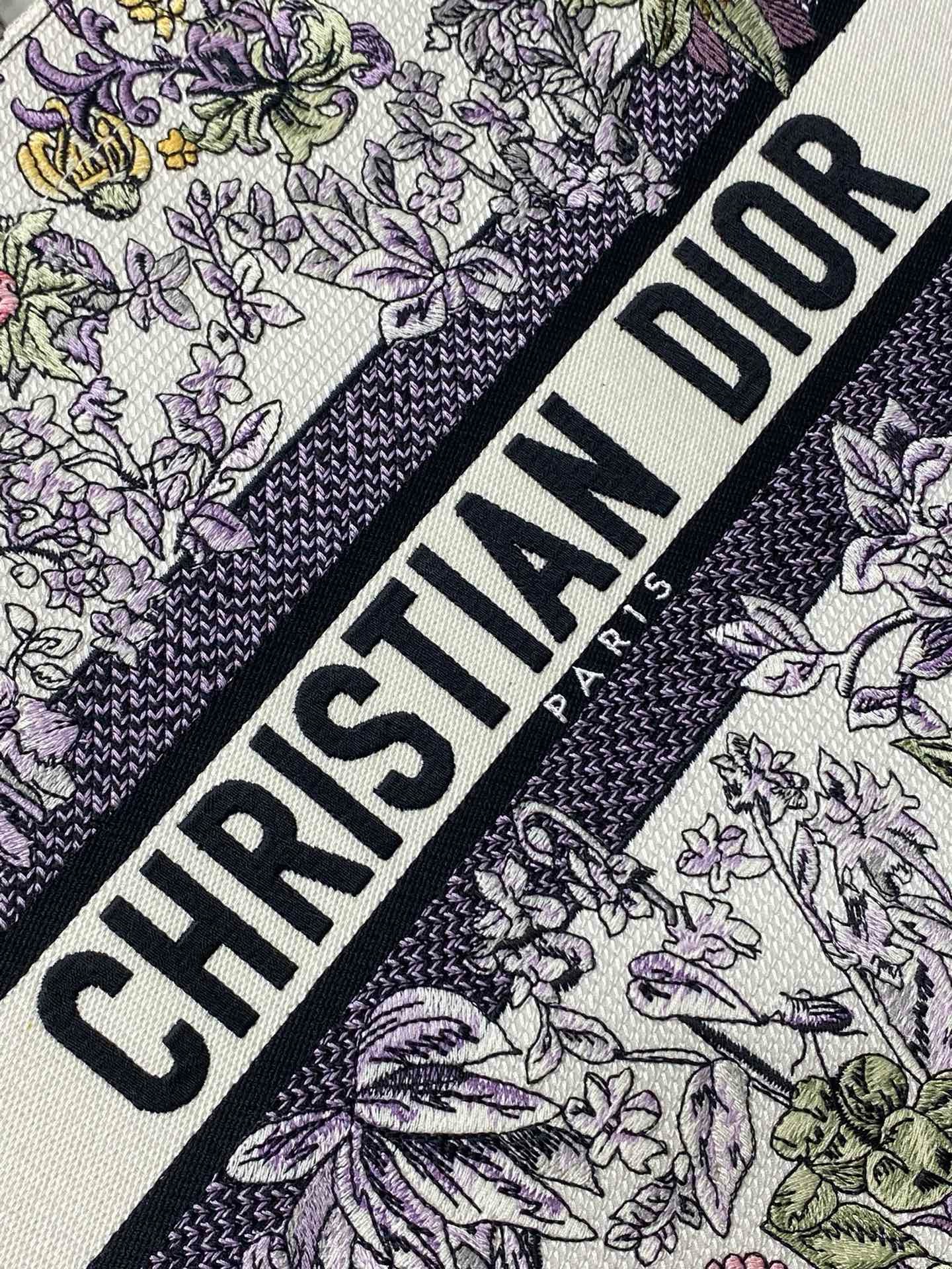 Large Dior Book Tote Embroidery Toile de Jouy Papillon Embroidery M1286ZEDX