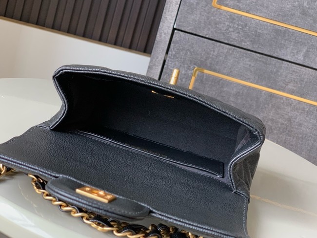 Chanel Grained Calfskin Shoulder Bag AS5329 black