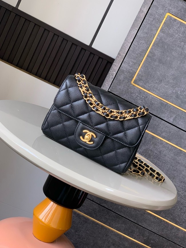 Chanel Grained Calfskin Shoulder Bag AS5329 black