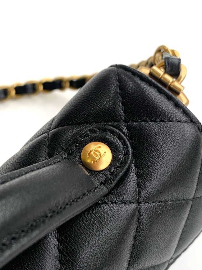 Chanel MINI FLAP BAG WITH TOP HANDLE AS5354 black