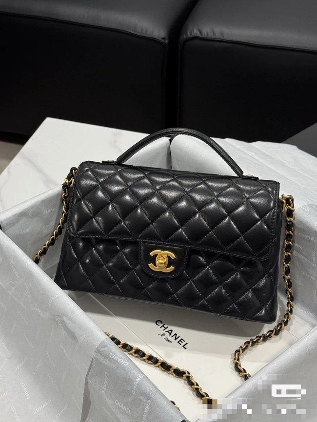 Chanel SMALL FLAP BAG WITH TOP HANDLE AS5356 black