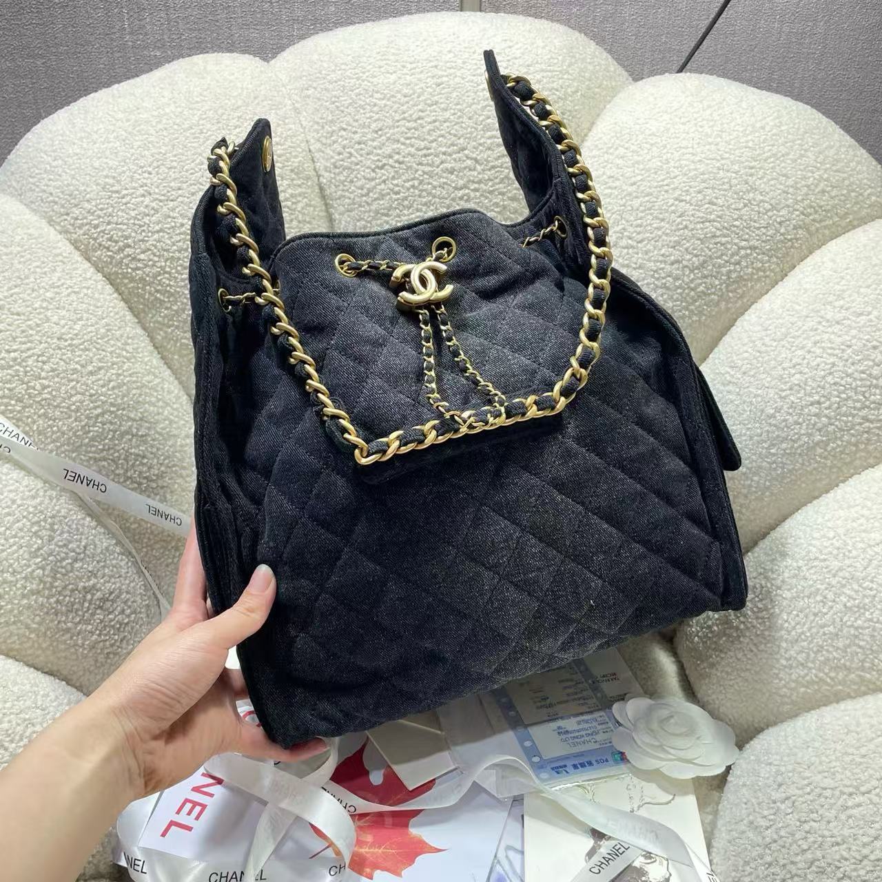 Chanel Denim HOBO BAG AS5311 black