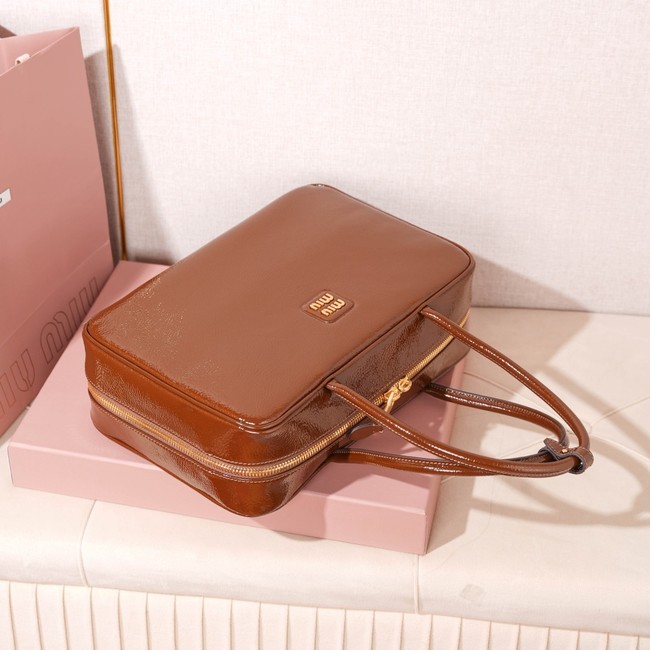 MIU MIU Leather Shoulder Bags 5BB117 Camel