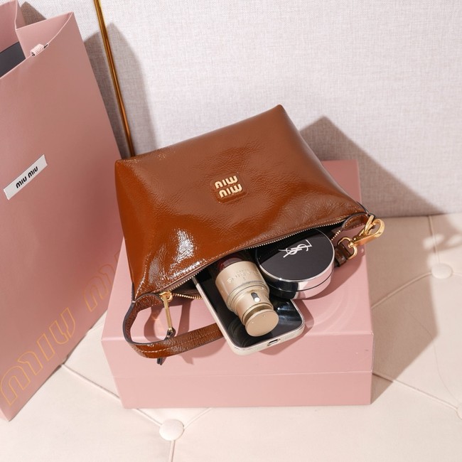 MIU MIU Leather Shoulder Bags 5NE841 Camel