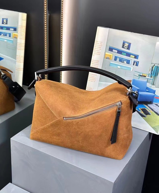 Loewe Large SUEDE Puzzle bag 231095 Tan