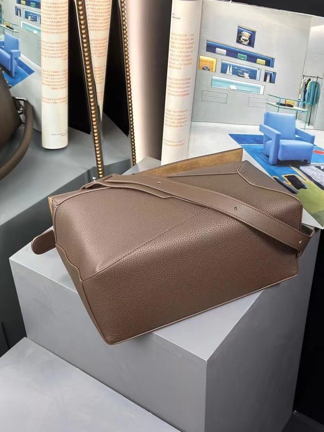 Loewe Large grainy cowhide leather Puzzle bag 231095 daek gray