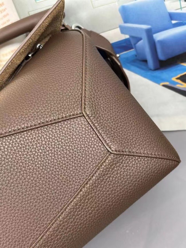 Loewe Large grainy cowhide leather Puzzle bag 231095 daek gray