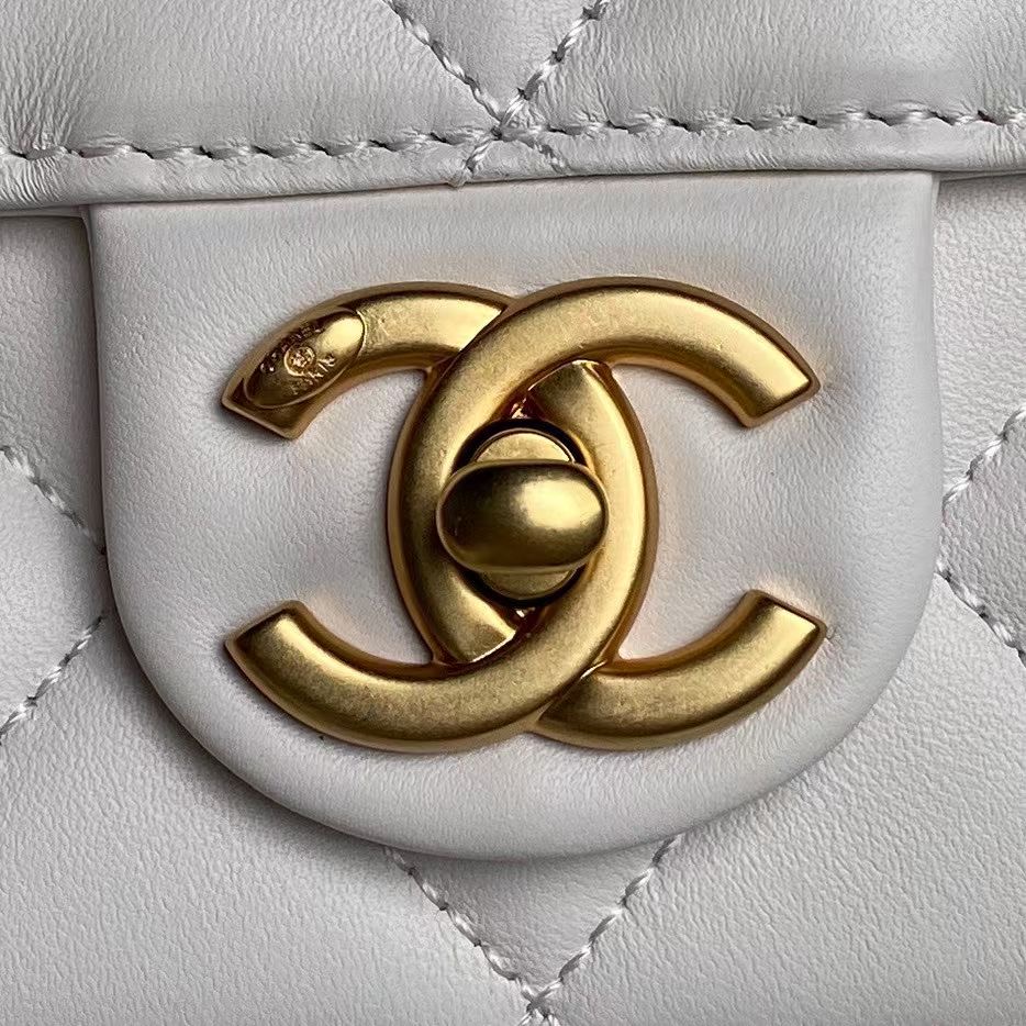 Chanel SMALL FLAP BAG WITH TOP HANDLE AS5390 white