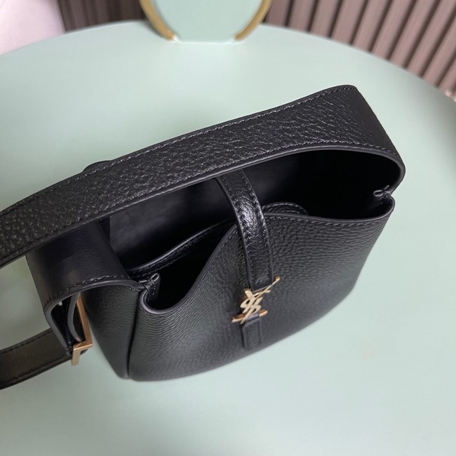 SAINT LAURENT LE 5 A 7 SUPPLE BABY IN GRAINED LEATHER 809461 black