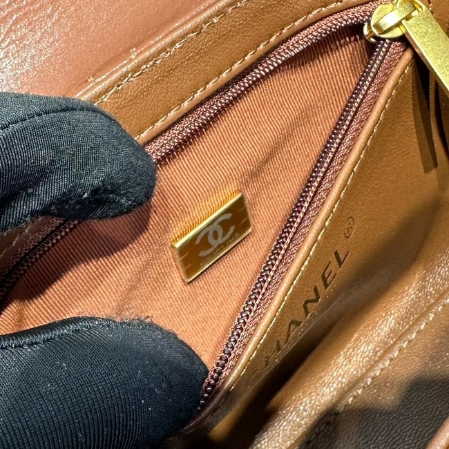 Chanel 23k Vintage Kelly Original Leather Top Handle Bag AS4416 brown