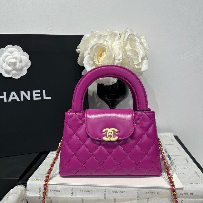 Chanel 23k Vintage Kelly Original Leather Top Handle Bag AS4416 purple