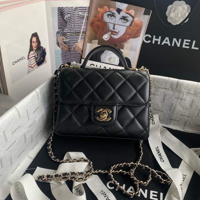 Chanel SMALL FLAP BAG WITH TOP HANDLE AS5111 black