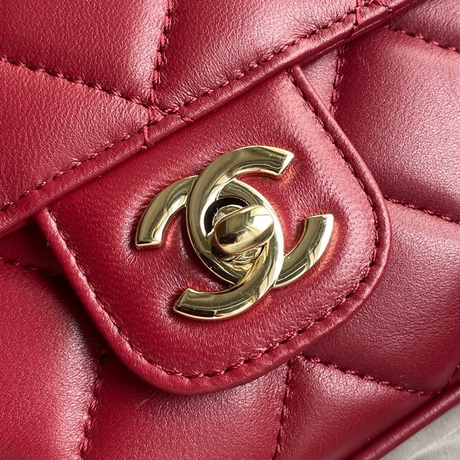 Chanel SMALL FLAP BAG WITH TOP HANDLE AS5111 red