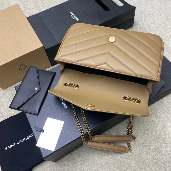 SAINT LAURENT LOULOU MEDIUM IN MATELASSE LAMBSKIN 801439 NATURAL TAN