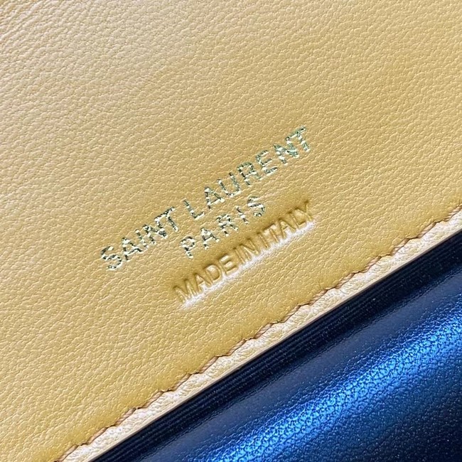 SAINT LAURENT LOULOU SMALL IN MATELASSE LAMBSKIN 801437 SUNFLOWER