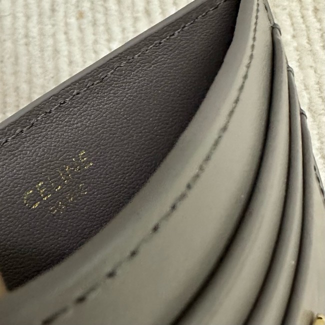 Celine CARD HOLDER TRIOMPHE IN SHINY CALFSKIN 10L833 PEBBLE 