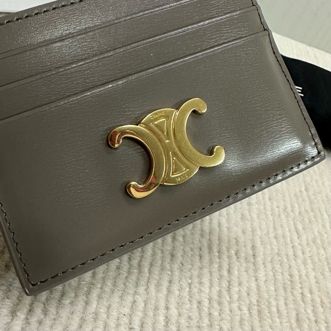 Celine CARD HOLDER TRIOMPHE IN SHINY CALFSKIN 10L833 PEBBLE 