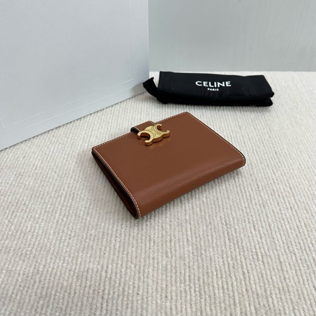 Celine FINE STRAP WALLET NINO IN SUPPLE GRAINED CALFSKIN 10M962 TAN