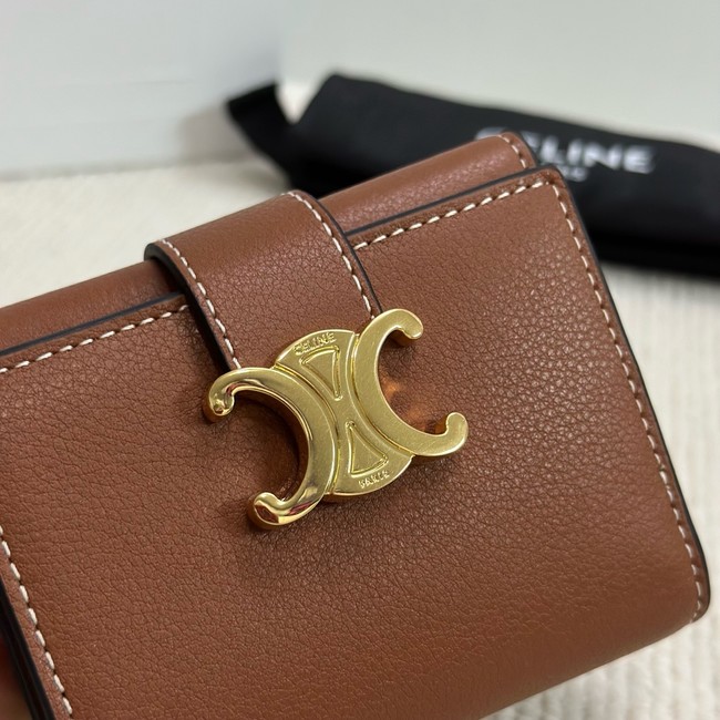 Celine FINE STRAP WALLET NINO IN SUPPLE GRAINED CALFSKIN 10M962 TAN