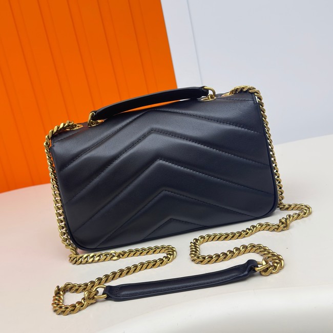 SAINT LAURENT LOULOU SMALL IN MATELASSE LAMBSKIN 801437 black