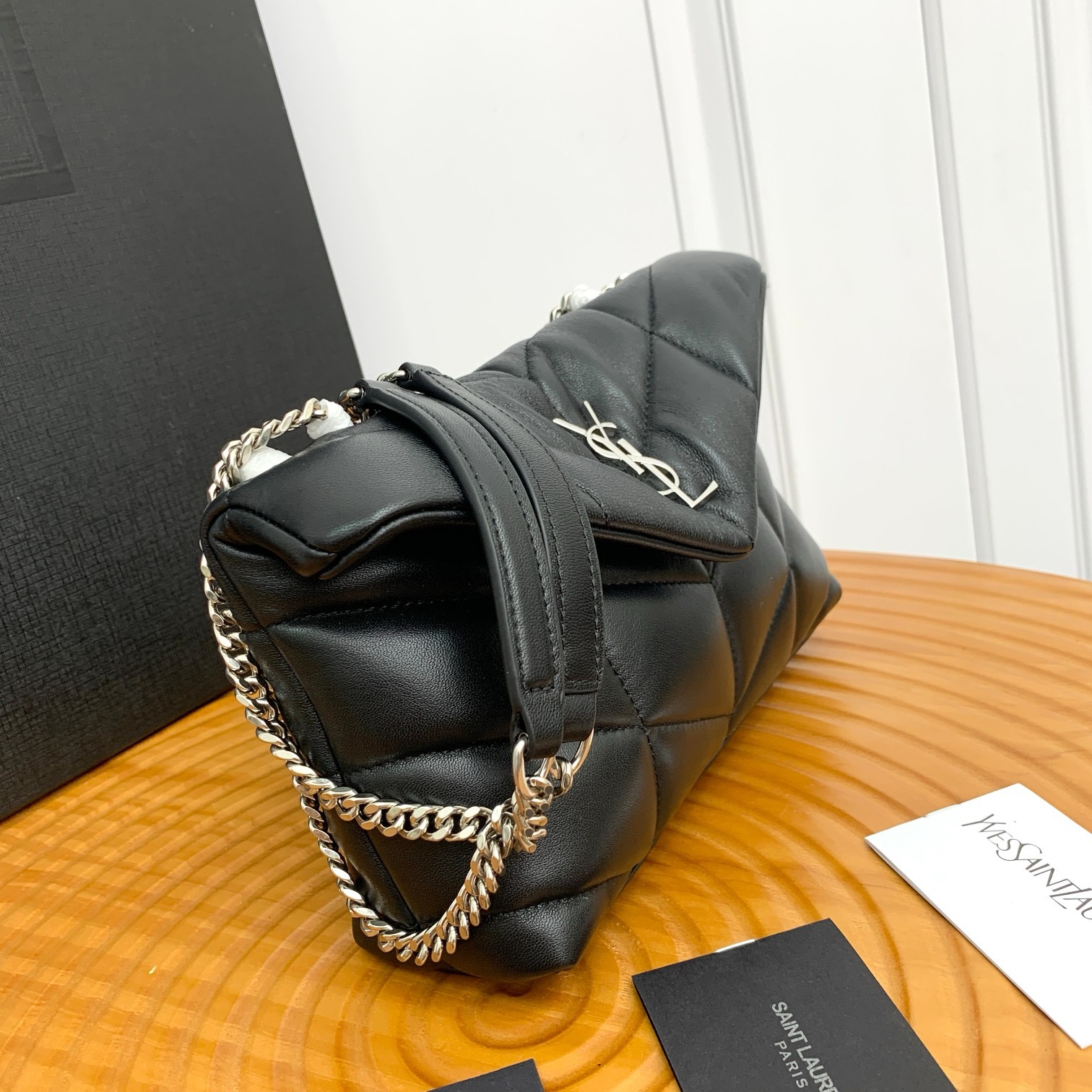 SAINT LAURENT TOY PUFFER IN LAMBSKIN 759337 NOIR