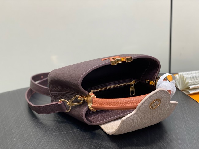 Louis Vuitton Ostrich Capucines BB M11908 Chocolate & Quartz & Tan