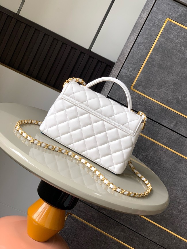 Chanel SMALL FLAP BAG WITH TOP HANDLE AS5356 white
