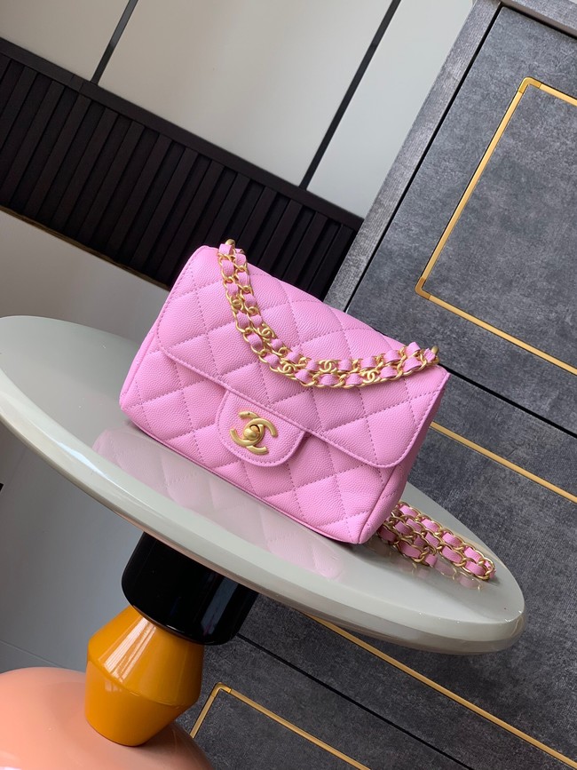 Chanel Grained Calfskin Shoulder Bag AS5329 pink