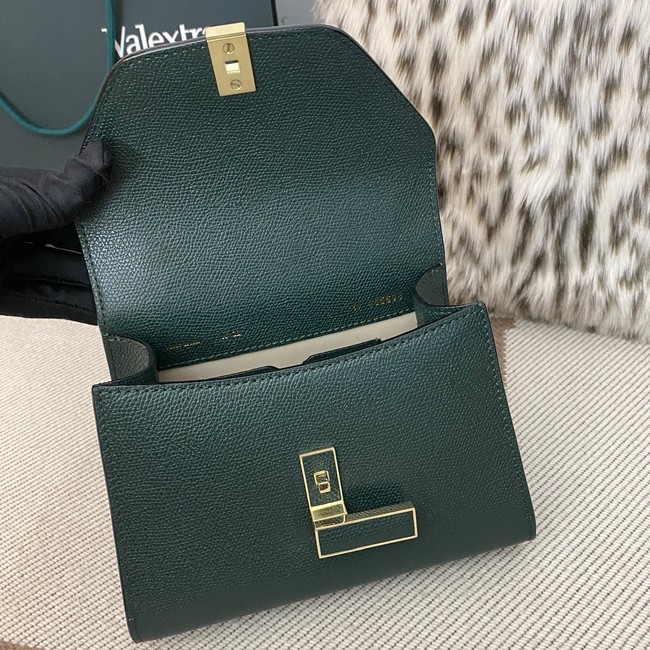 Valextra Iside Top Handle Mini Bag 00359 Dark green