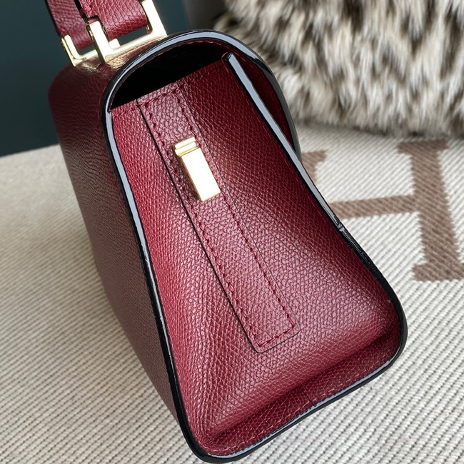 Valextra Iside Top Handle Mini Bag 00359 burgundy