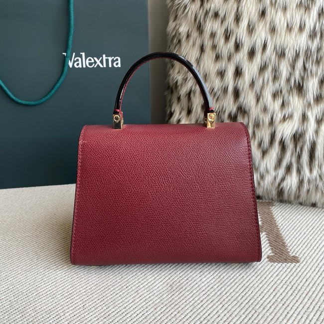 Valextra Iside Top Handle Mini Bag 00359 burgundy