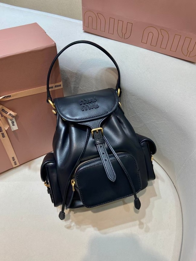 MIUMIU Cowhide backpack 5BZ043 black