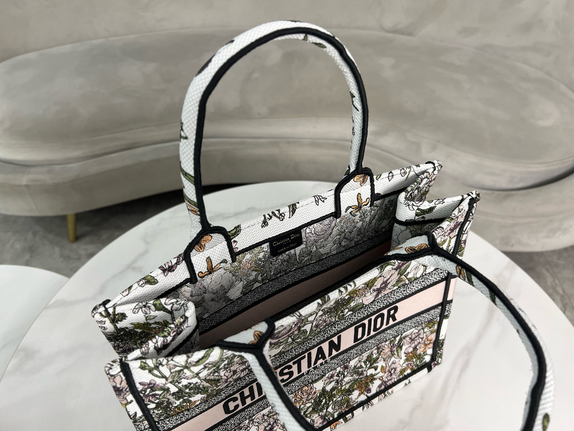 Medium Dior Book Tote Pink Multicolor D-Floral Embroidery M1296ZECZ