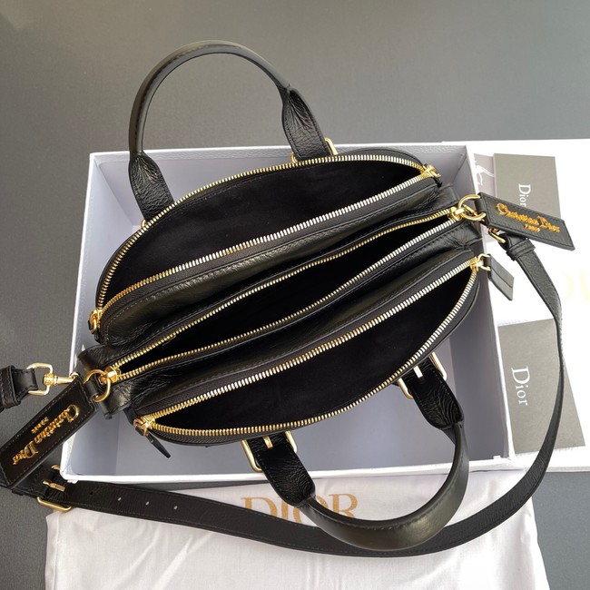 Dior Small Grand Tour Bowling Bag Black Crinkled Calfskin M6000UNQD