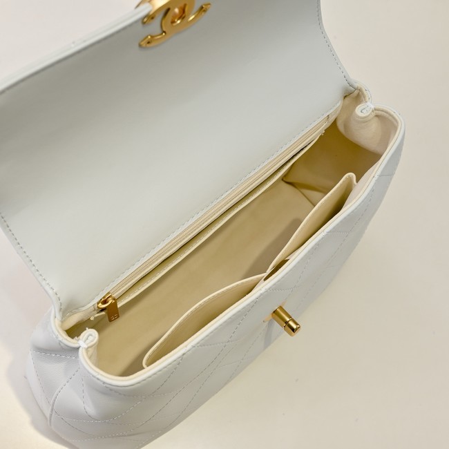 Chanel Medium FLAP BAG WITH TOP HANDLE AS5447 WHITE