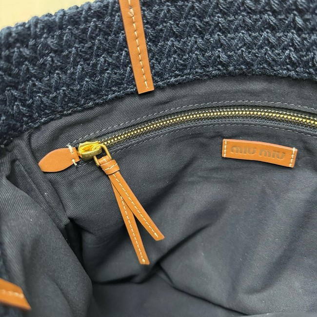 miumiu Raffia effect woven tote bag 5BG248-1