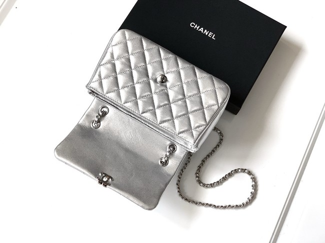 Chanel CLASSIC Original Lambskin 11.12 HANDBAG AS6565 Silver
