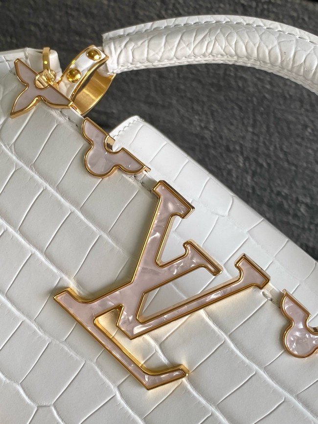 Louis Vuitton Capucines Mini Crocodile pattern M86153 white