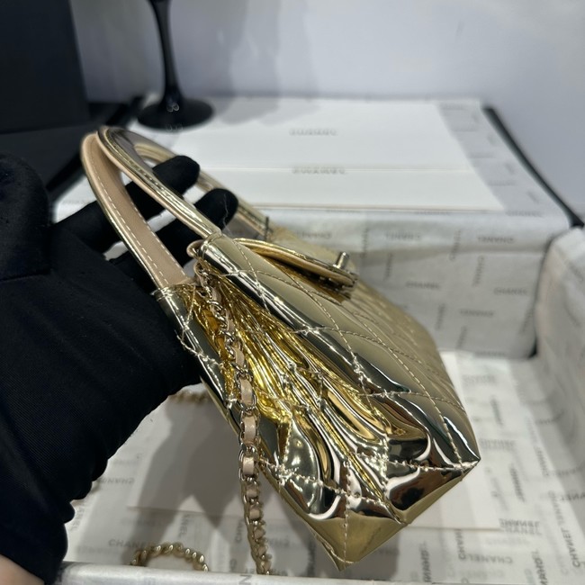Chanel MINI SHOPPING BAG Patent leather AS4416 gold