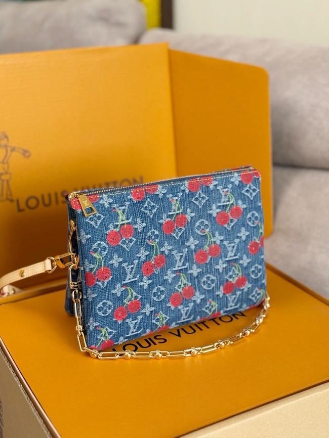 Louis Vuitton NEW LV x TM Coussin PM M14978 Monogram cherry denim
