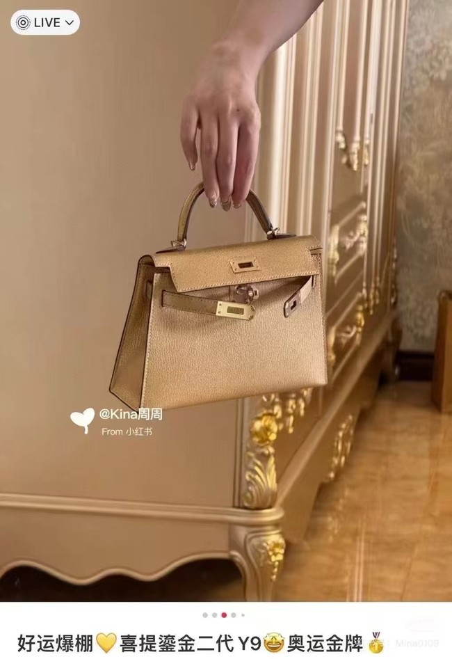 Hermes Kelly 19cm Shoulder Bags Original Swift Leather KL19 gold