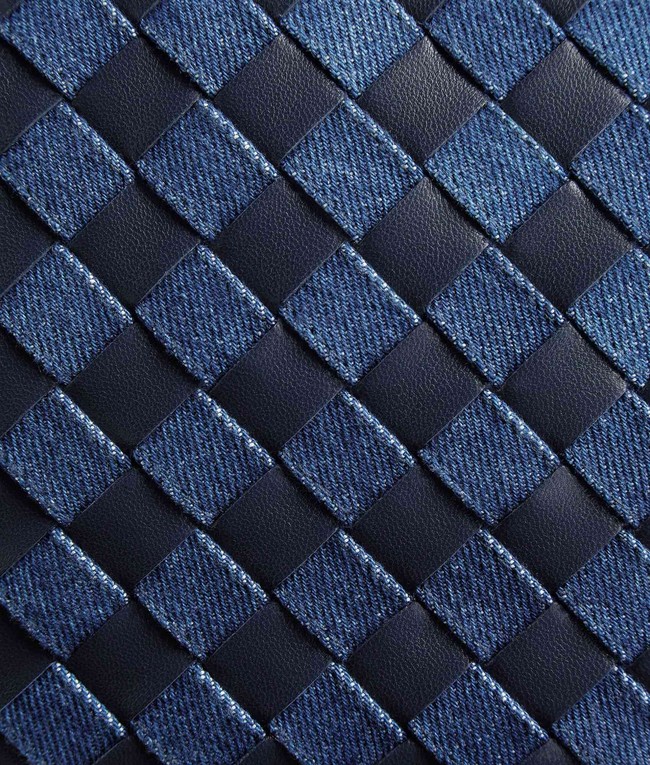 Bottega Veneta Medium Hop intrecciato suede top handle bag 763966 Abyss&indigo