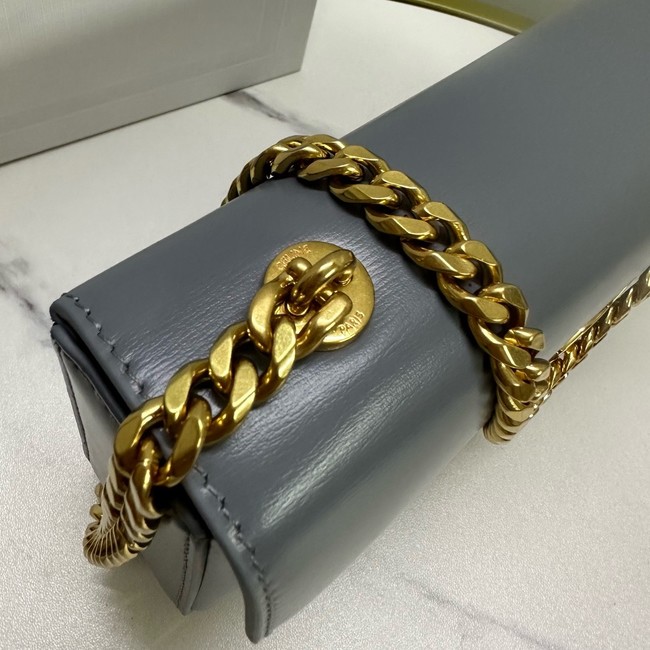 Celine CHAIN SHOULDER BAG TRIOMPHE IN SHINY CALFSKIN 197992 gray