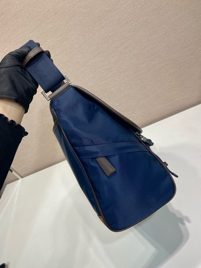 Prada Medium Re-Nylon and suede shoulder bag 2VD052A blue